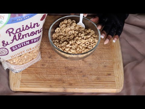 Raisin Almond Granola Cherries ASMR Eating Sounds