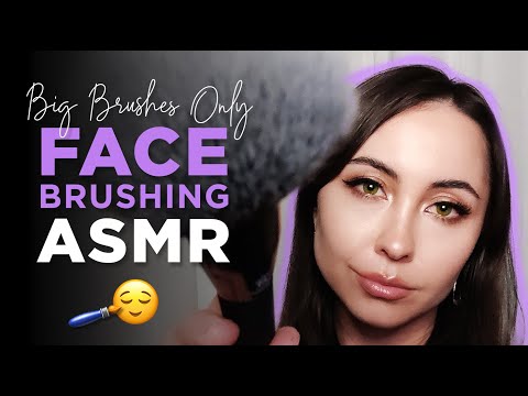 BIG FLUFFY BRUSHES ONLY - ASMR face brushing + whispering