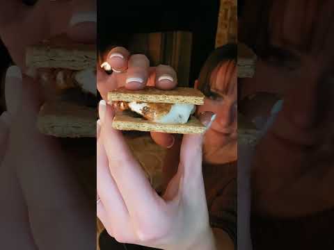 #ASMR Sweet vs Savory S’mores 🔥🍫🧀 Crackling Fire & Crunchy Bites #Shorts