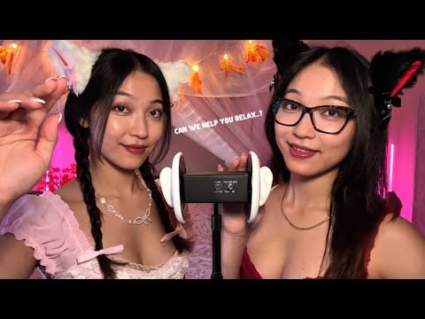 ASMR Twin Mouth Sounds 💓 Double Ear Attention 👂🏼 (Layered Tingles) 