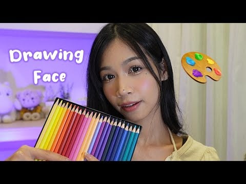 ASMR Drawing and Coloring Your Face 🎨✨