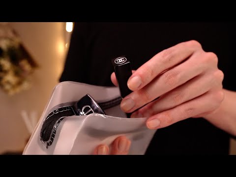 [ASMR]ポーチをガサゴソ道具を選びながらメイク - Rummaging through makeup bag/Layered Sound(No Talking)