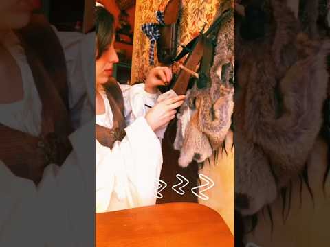 ASMR Medieval cross bow cleaning by the fire ✨✨