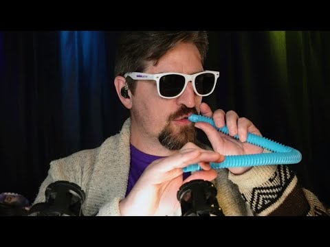 ASMR Binaural Mouth Sounds in Tubes, Man 😎