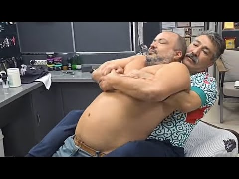 ASMR RELAXING HAIR CUTTING AND BODY MASSAGE WITH MUNUR ONKAN