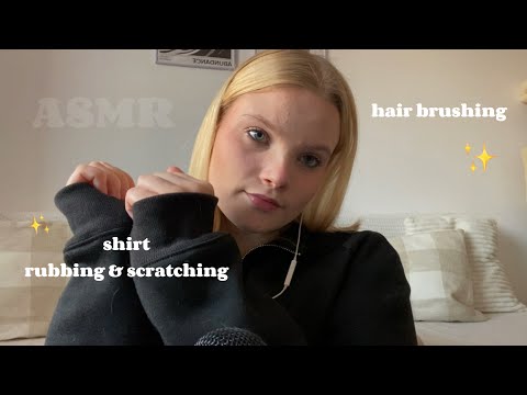 ASMR fabric sounds & hair brushing ☀️