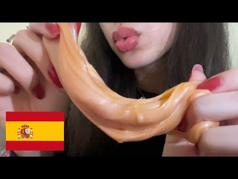 ASMR in Spanish for 2 minutes | slime sounds | camera touching