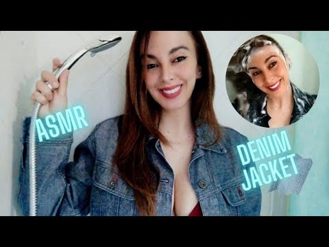 ASMR | WET DENIM JACKET SOUNDS | SHOWER WITH ME | HAIR WASH | SHAMPOO FOAM | SHOWER WITH CLOTHES