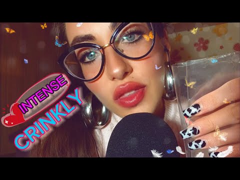 ASMR Intense Crinkle Paradise with soft mouth sounds. Plastic Triggers. Sooo many tingles