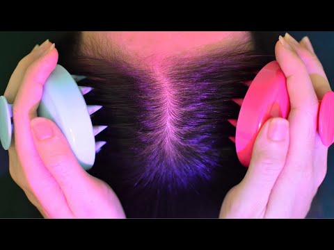 ASMR Head Massage With Shampoo Brush For Headache Relief ( No Talking )