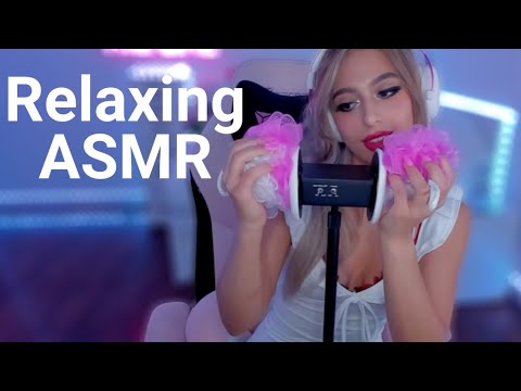 ASMR | 3DIO EAR MASSAGE, LOOFAH CRUNCHING & DEEP BREATHING ~relaxing tingly triggers~ 👂