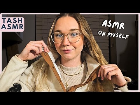 ASMR on myself, hair brushing, fabric scratching and more!