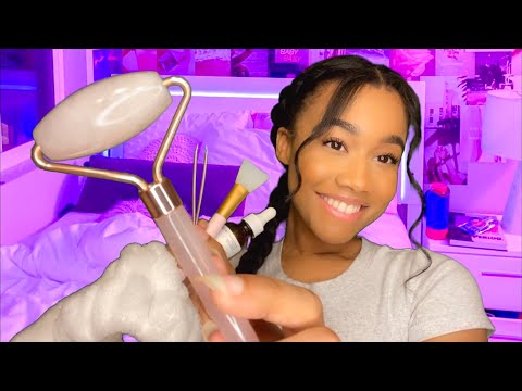 [ASMR] Bestie Does Your Skincare at a Sleepover 🤗 ASMR Pampering You 🤗