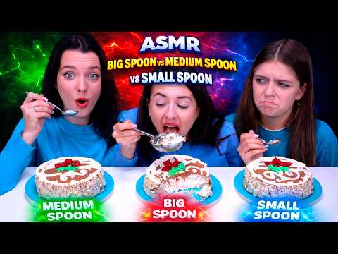 ASMR Big Spoon VS Medium Spoon VS Small Spoon Compilation Food Challenge
