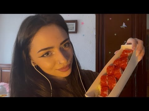 ASMR | Tobiko Sushi Mukbang 🍱 (Crunchy & Popping Eating Sounds)