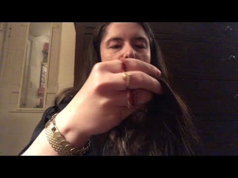ASMR Jersey girl does your hair | cutting, gum chewing, brushing, spraying