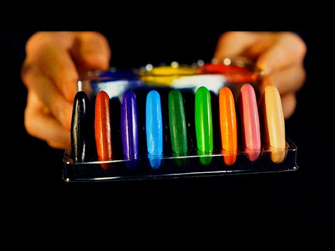 ASMR Wet chalk, sharpening stone, crayons.