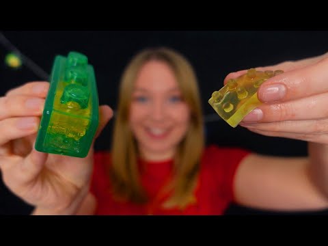 ASMR Eating Jelly Blox Squishy Fidgets (Whispered)