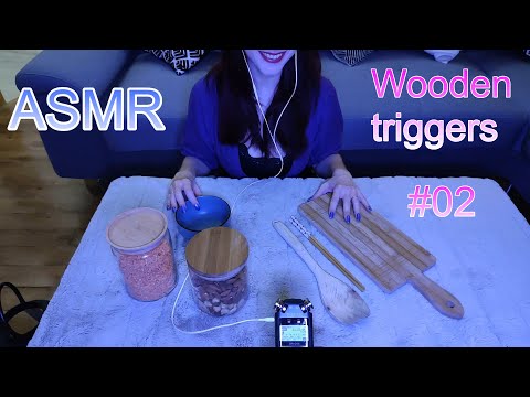 ASMR Wooden Triggers #02 | Tapping scratching and jars [no talking]