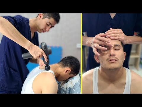ASMR MASSAGE THERAPY ON CHAIR (ASMR Head, Back, Face Massage w ASMR Tool)