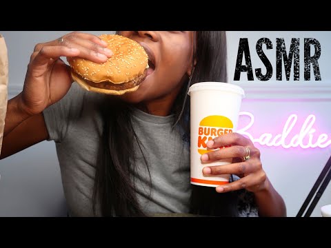 [ASMR] BURGER KING IMPOSSIBLE WHOPPER MUKBANG * EATING SOUNDS [No Talking]