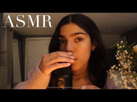 ASMR ￼inaudible whispering, repeating words, mic touching (with foam cover)& mouth sounds HIGH GAIN