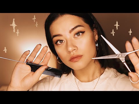 [ASMR] Sleep-Inducing Haircut| Personal Attention| Scissors, Hairdryer| Head Massage| Hair Brushing