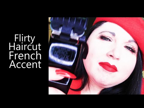 ASMR Flirty Haircut (French Accent) Barber Shop Roleplay (Clippers, Scissors, Soft Whispers, Style)