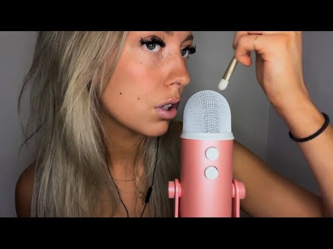 Asmr | Mic Rubbing + Brushing ~ close up whisper/mic triggers