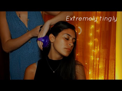 ASMR Scalp, neck and face scratching |Massage for relaxation with my friend Cinta - No Talking