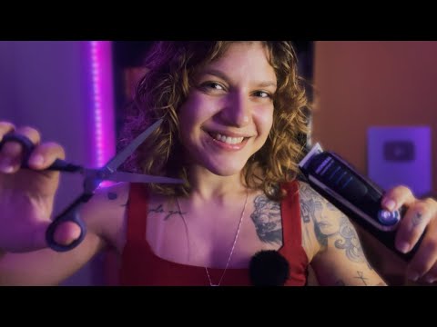 💈ASMR BARBEARIA💈TE FAZENDO UM NOVO CORTE DE CABELO