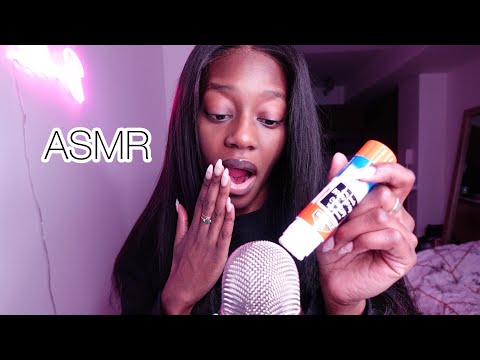 ASMR Glue Stick On Mic Super Satisfying + PLASTIC WRAP * 100% SENSITIVITY ✨ lower volume