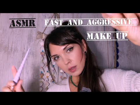 АСМР/ASMR  Быстрый макияж/Fast and aggressive make up / Неразборчивый шёпот