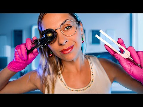 ASMR Otoscope EAR cleaning Roleplay, Ear Exam for SLEEP,  Personal Attention and RAIN sounds