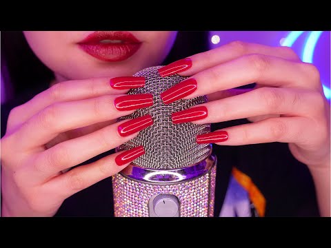 ASMR *Extremely Tingly* Mic Scratching & Inaudible Whispering (No Cover, Long Nails)