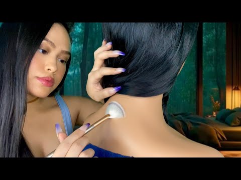 ASMR SPOILING You w/ Scalp & Back Scratching on Rainy Night ⛈️ + Spa, Massage, Hair Play, light gum