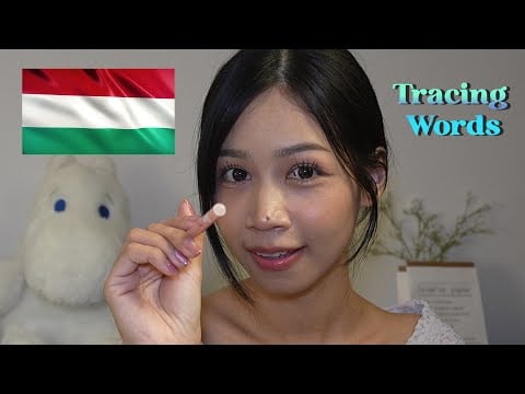 ASMR in Hungarian ♥️🇭🇺 Tracing Words of Hungarian Foods, Layered Sound