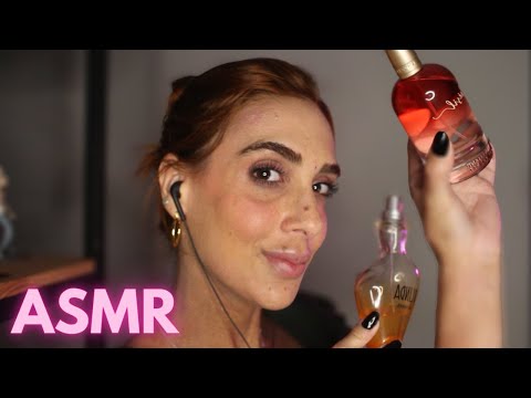 ASMR MOSTRANDO MINHA COLEÇÃO DE PERFUMES (Eu tenho o perfume da Boca Rosa!)