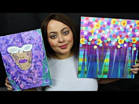 ASMR| Sharing My Special Art (Canvas Tapping, Brushing & Tracing )