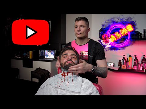 Asmr  оформление бороды и бритье 💈 Бритье щетины опаской