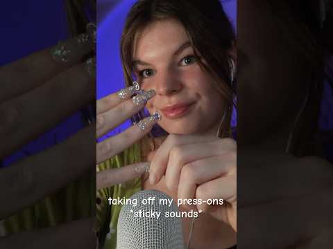 taking off my press-on nails ASMR | sticky sounds 💅 #asmr
