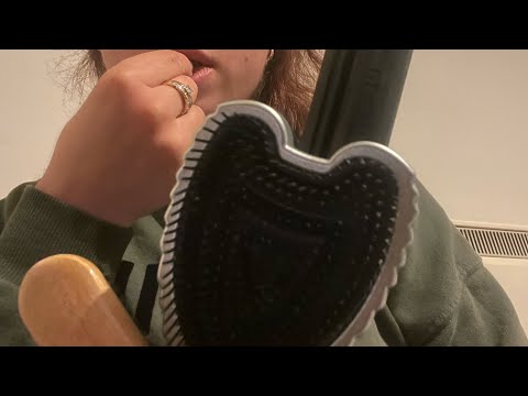 ASMR doing your hair💇‍♀️ invisible clips and braiding 🪮 no talking 