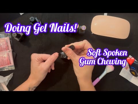 Preview! 38-Minutes of Soft Spoken ASMR | Doing My Nails 💅 Gel Polish, Filing, Buffing + Gum Chewing