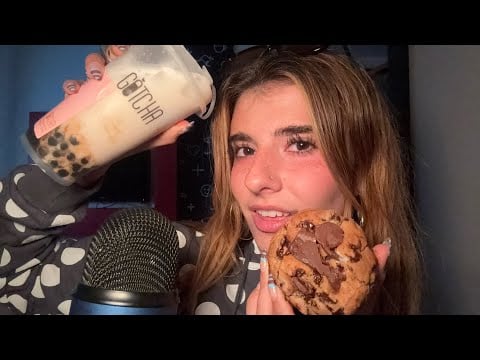 [ASMR] Drinking Boba + Eating a Cookie 🧋🍪