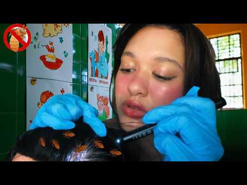 ASMR | professora tirando piolho dos alunos na escola