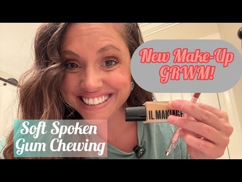 ASMR GRWM with New Makeup 💄 | Soft Spoken + Gum Chewing