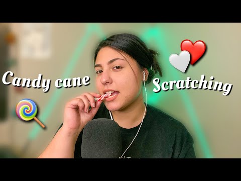 ASMR~ Teeth Tapping & Scratching W/ A Candy Cane❤️🤍❤️🤍 #tingles