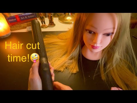 ASMR ~ Choppy Mannequin Haircut + Curl? Eyebrow Trick I Probably Shouldn’t Recommend 🤫