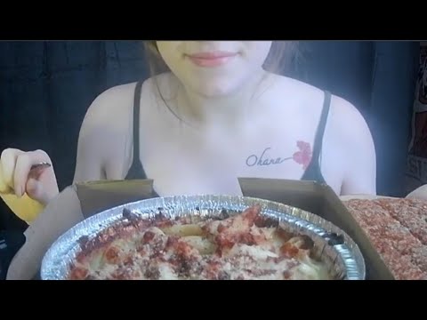 Pizza Hut Chicken Alfredo Mukbang ASMR