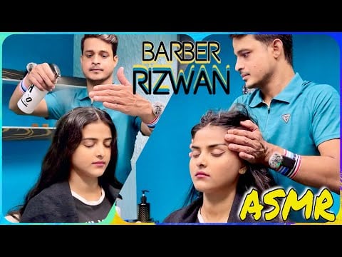 ASMR Melted Her Stress & Anxiety With Soothing Head Massage By Barber Rizwan \ NECK CRACK #asmr
